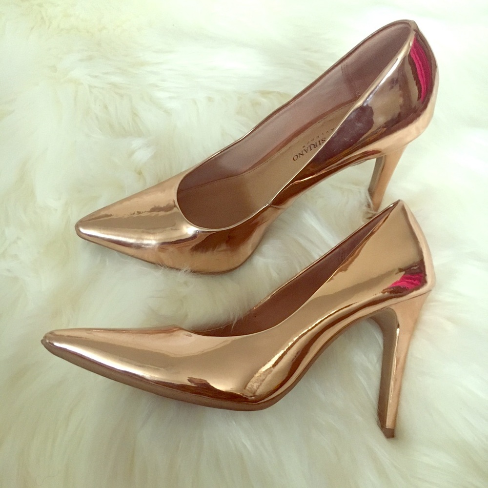 Christian Siriano rose gold heels